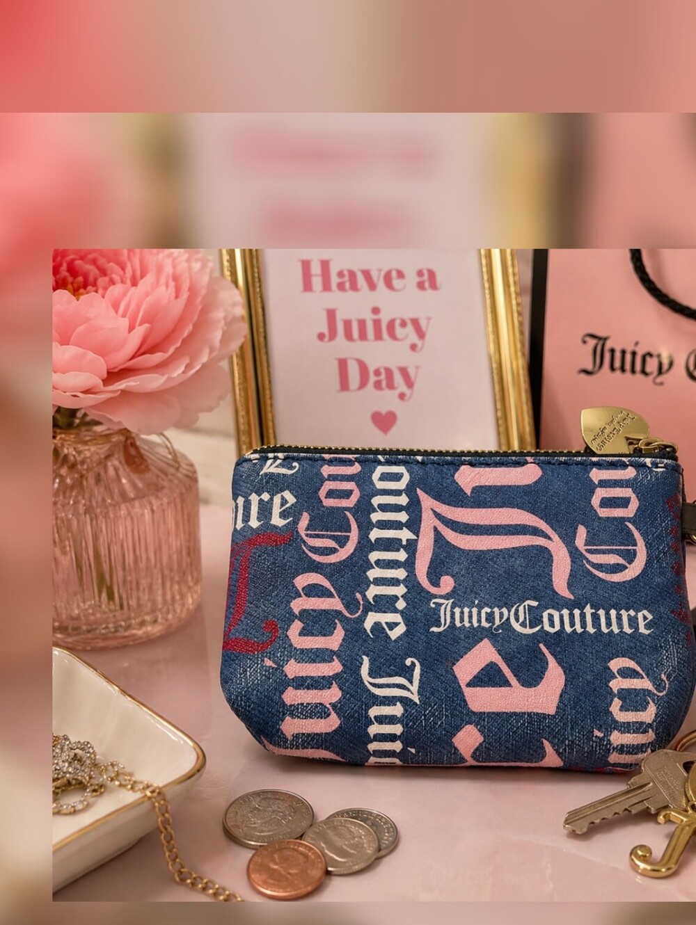 Vintage Juicy Couture Small Zippered Coin Purse